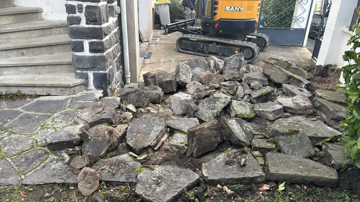 Création en cours d’un aménagement extérieur à Clermont-Ferrand
